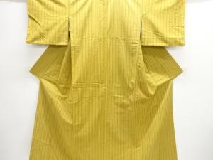 アンティーク　縞織り出し手織り紬着物